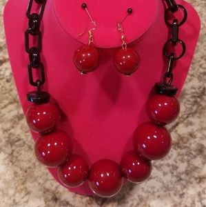 Wine Ball Necklace with matching earrings
